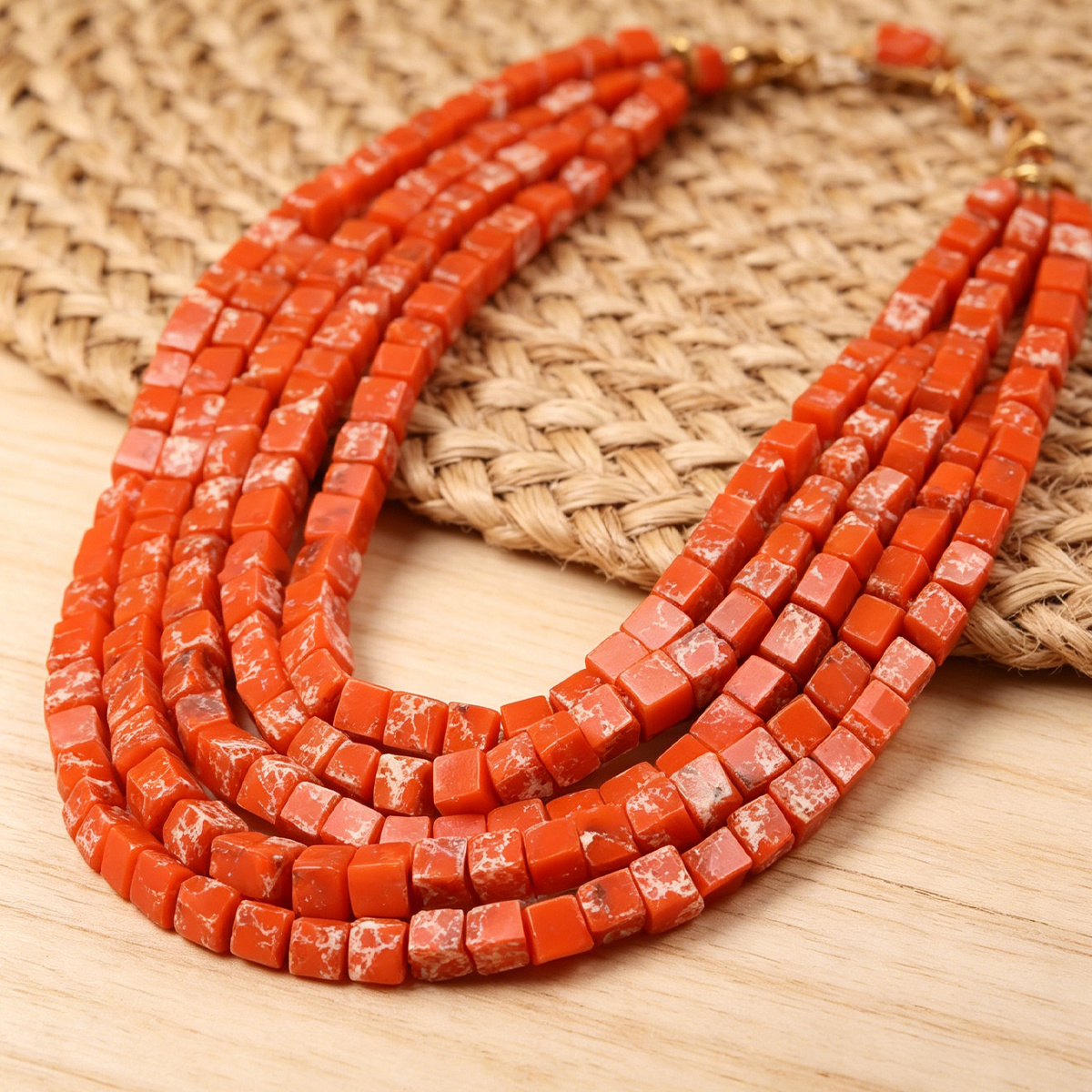 8mm Orange Yellow Jasper Square Beads for Jewelry Making